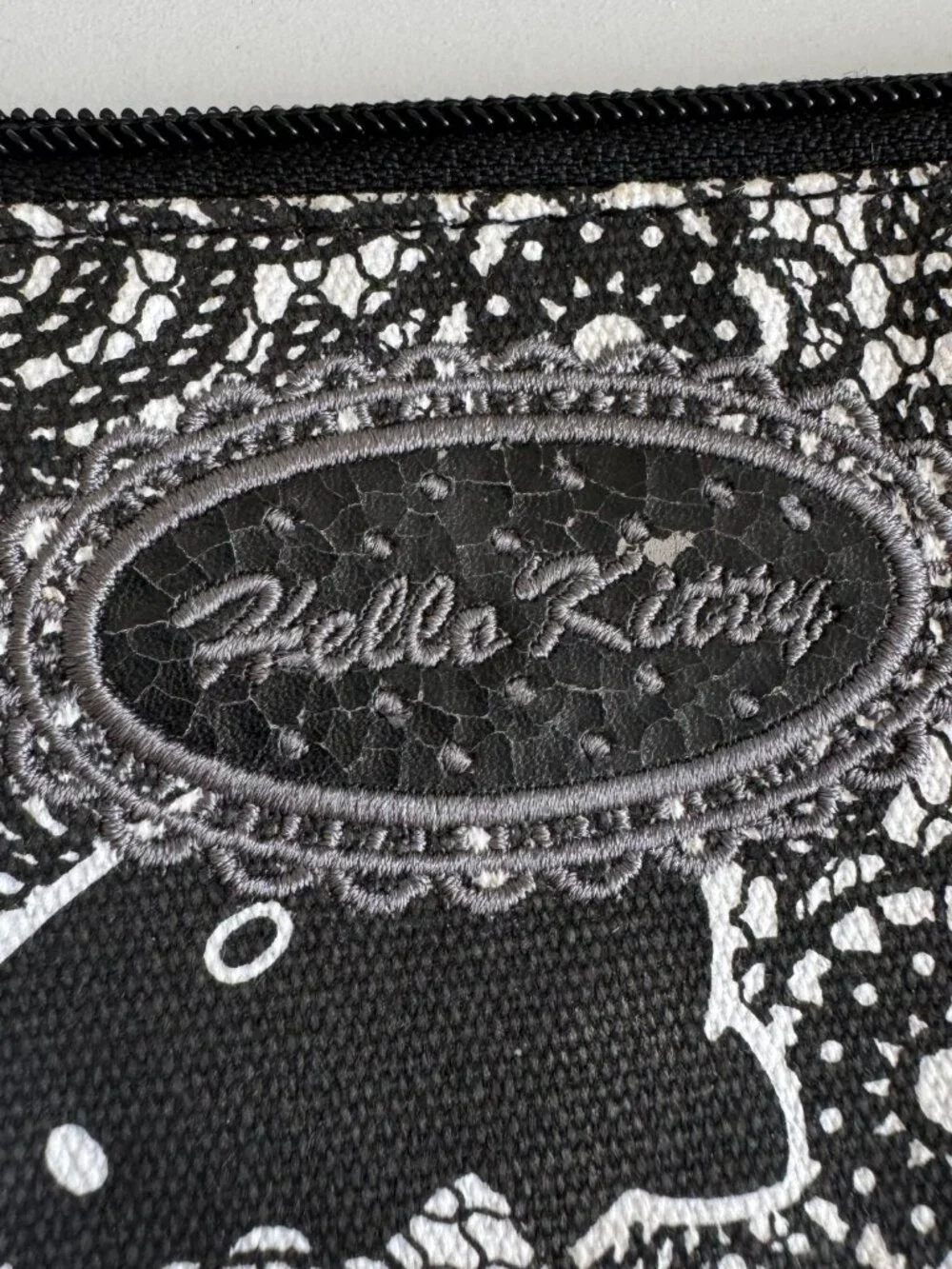 Hello Kitty Lace Print Pencil Case Makeup Pouch NWT